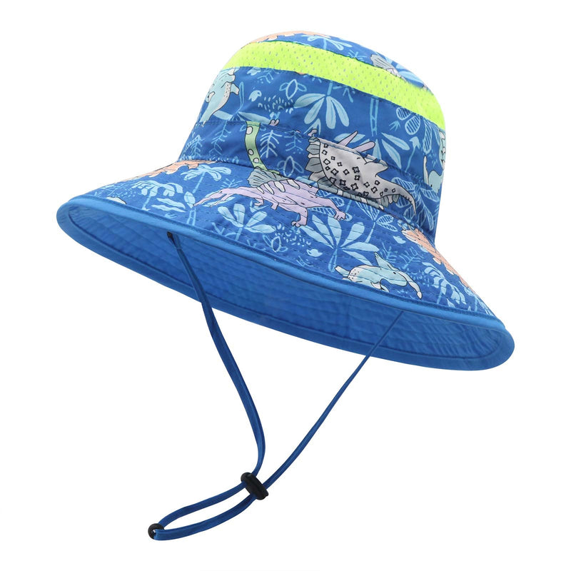 [Australia] - Duoyeree Kids Bucket Hat Sunscreen Fishing Hats Adjustable Summer Beach Hat for Little Boys Girls Blue Dinosaurs 6-24 Months 