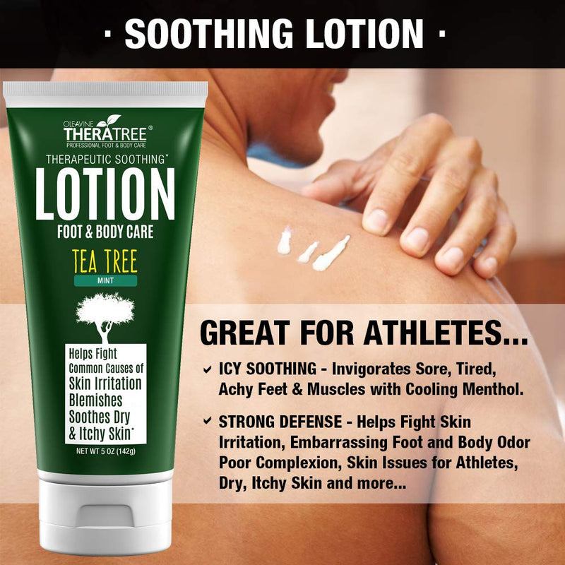 [Australia] - Tea Tree Oil Lotion with Neem Oil for Foot & Body - Helps Soothe Skin Irritation and Fight Body Odor - by Oleavine TheraTree 