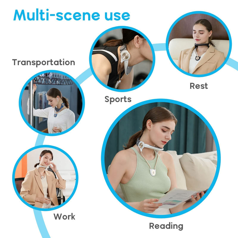 [Australia] - Alphay Neck Support, Adjustable Neck Brace, Decompressed, Shaping Cervical Collar, Cervical Neck Traction Device, Conducive to Correct Forward Head Posture, Suitable for Men, Women (S, White) S 