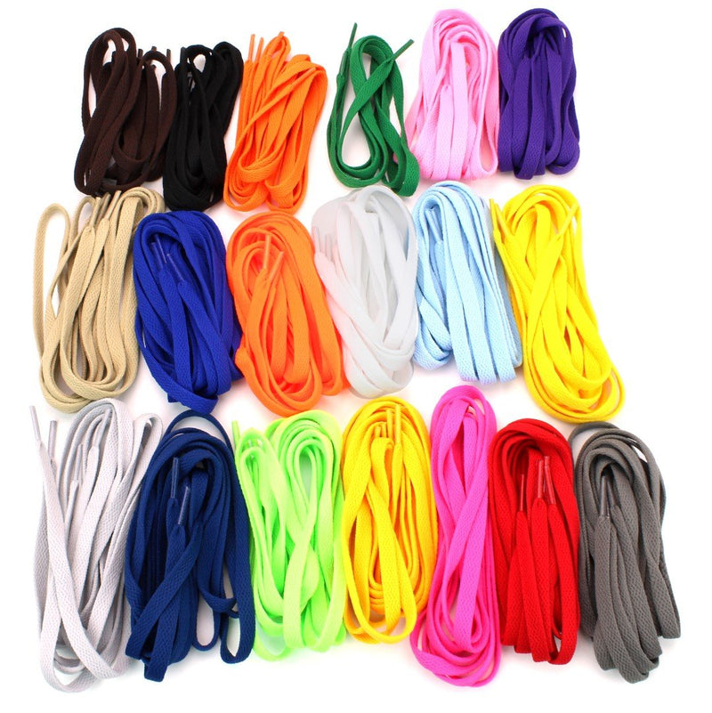[Australia] - Flat Shoelaces 5/16" Wide Solid Colors - 27"-72" Length Strings Athletic Sneakers Shoes & Boots 27" (69 cm) Black 