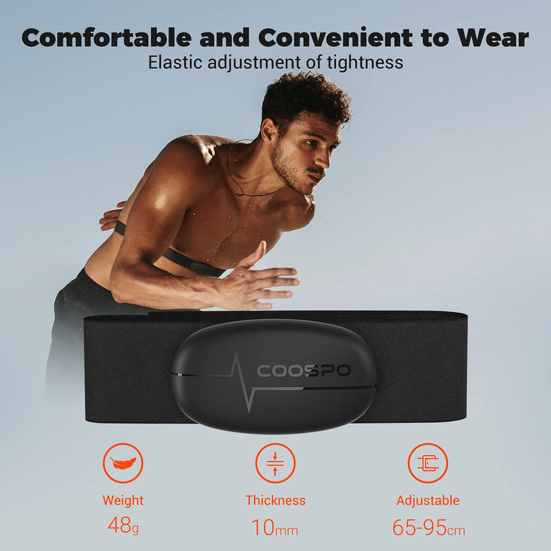 [Australia] - COOSPO Heart Rate Monitor Chest Strap, H6 HRM Bluetooth ANT+ HR Sensor, for Running Cycling Gym Sports Fitness Training Real Time Heart Rate Monitor Tracking 