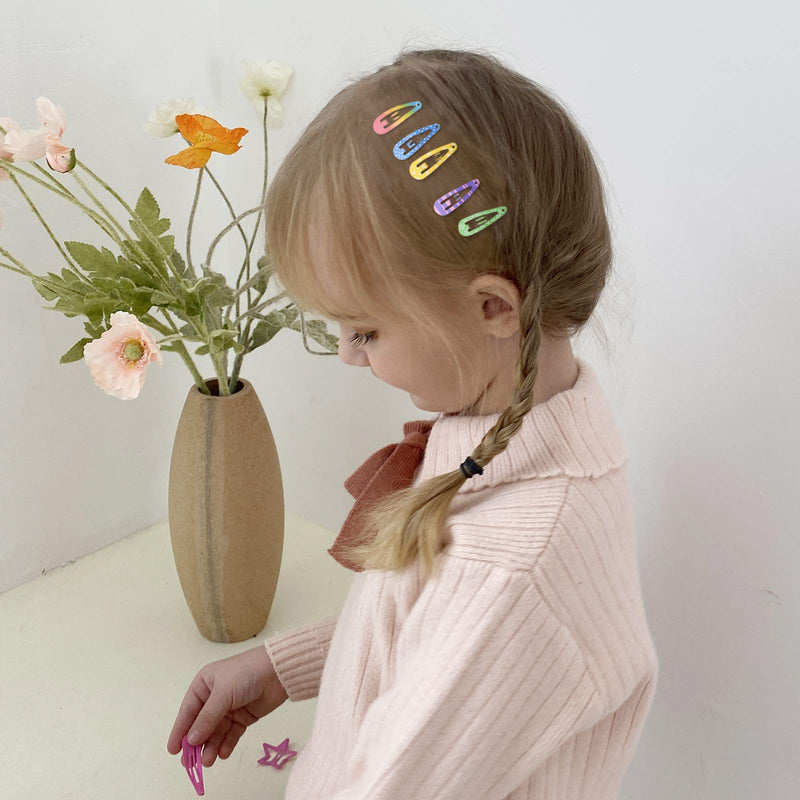 [Australia] - Girls Hair Clips, Funtopia 80 Pcs 1.2 Inch Toddler Hair Clips Mini Metal Snap Hair Clips for Little Girls Baby Kids, Colorful Small Hair Barrettes Hair Accessories for Fine Hair 80 Count (Pack of 1) 