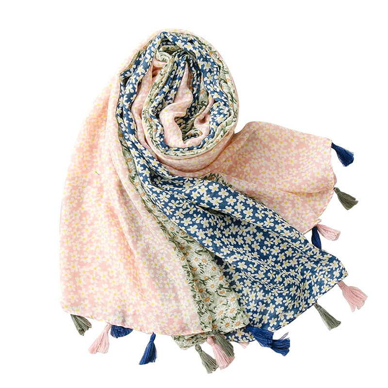 [Australia] - FAIRYGATE Scarf Women Floral Printed Fashion Fringed Wraps Elegant Shawl Ladies Scarves Lightweight 53005 70.8 x 33.5 Inch 