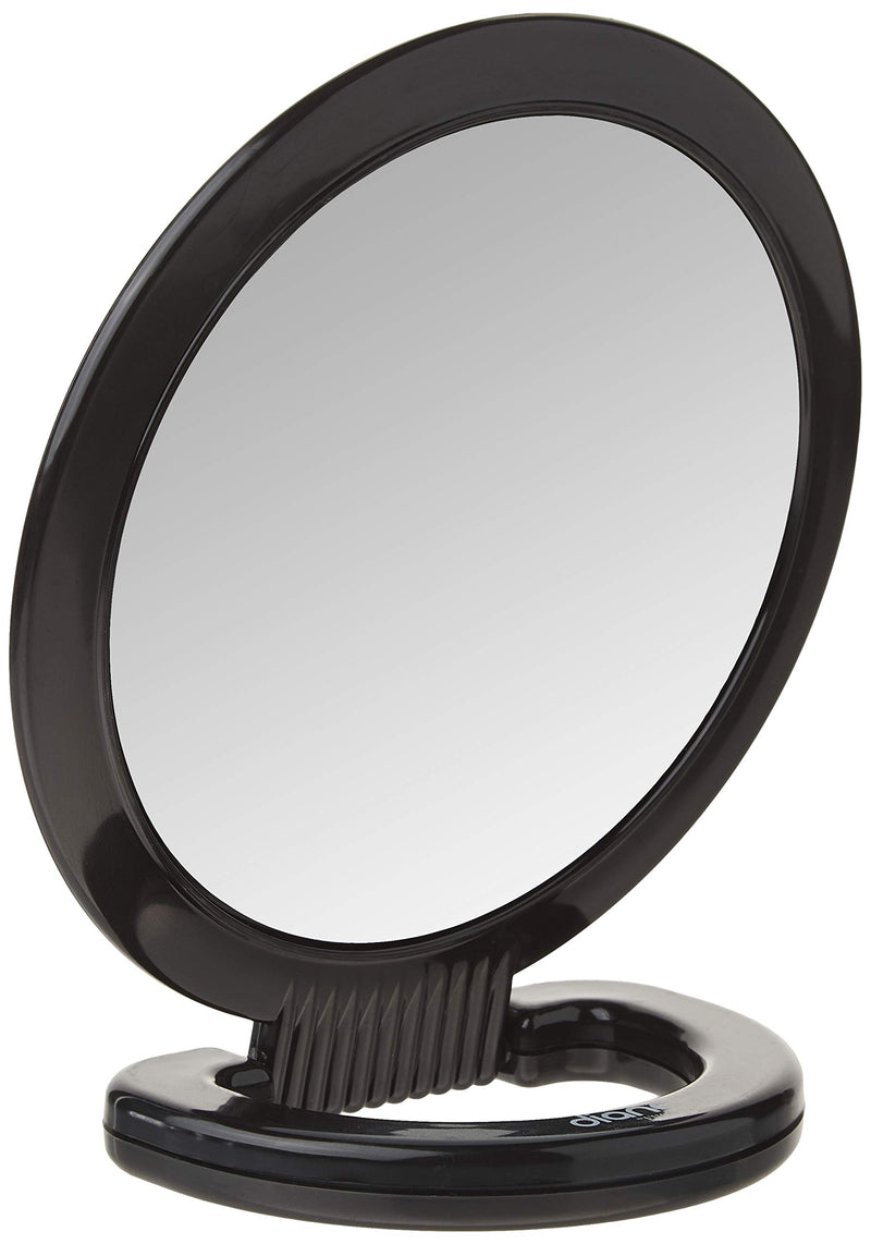 [Australia] - Diane Plastic Handheld Mirror – Magnifying 2-Sided Vanity Mirror with Folding Circle Handle and Stand for Hanging – Medium Size, 6”x 10” for Travel, Bathroom, Desk, Makeup, Beauty, Grooming, D1014 6 x 10 Inch 