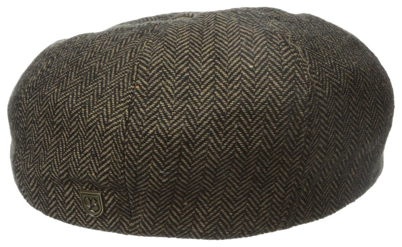 [Australia] - Brixton Men's Brood Newsboy Snap Hat Medium Brown/Khaki Herringbone 