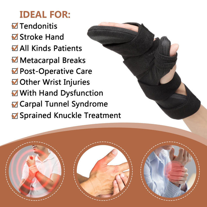 [Australia] - Scurnhau Resting Hand Brace, Soft Stroke Hand Splint Night Support for Men and Women, Hand Rest For Arthritis, Tendonitis, Carpel Tunnel Syndrome, Metacarpal Breaks, Flexion Contractures Large 