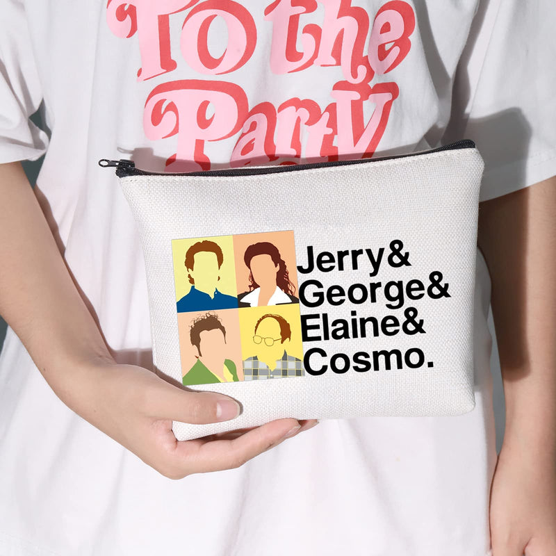 [Australia] - LEVLO Seinfeld Fans Cosmetic Make Up Bag Seinfeld TV Show Themed Fans Gift Jerry & Elaine & George & Cosmo Comedy Makeup Zipper Pouch Bag For Women Girls, Jerry & Elaine & George & Cosmo, 