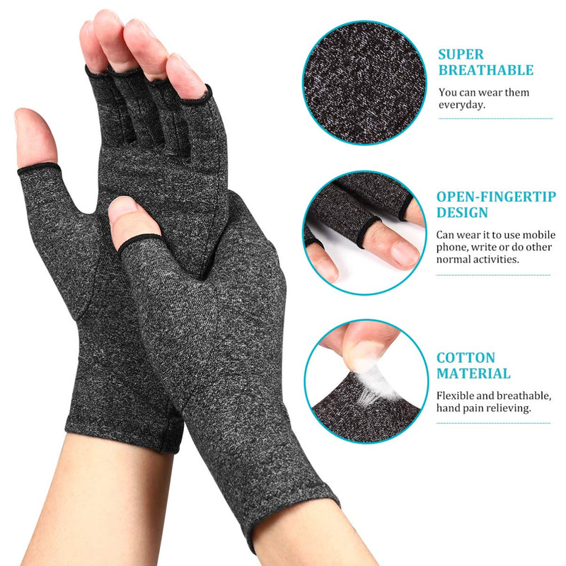 [Australia] - EXCEART Compression Arthritis Gloves Open Finger Breathable Exercise Gloves Compression Gloves Training Gloves for Women Men Adults 