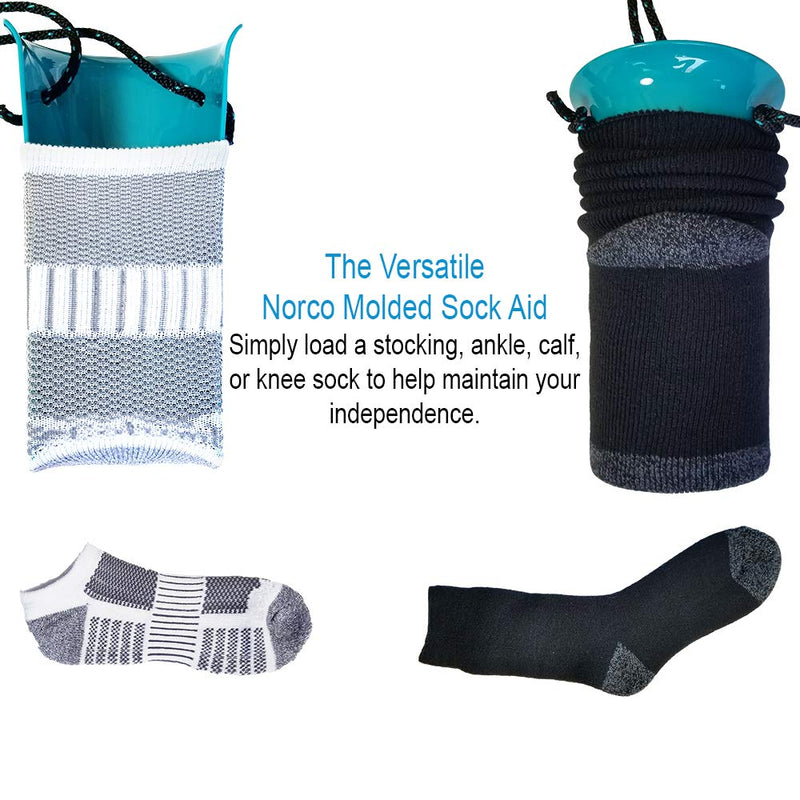 [Australia] - Norco Molded Sock Aid Assists in Putting on Socks Easier for Limited Mobility, Arthritis, Back Surgery, Knee or Hip Replacement. Unique Ergonomic Handle Placement for less stress when pulling up socks 