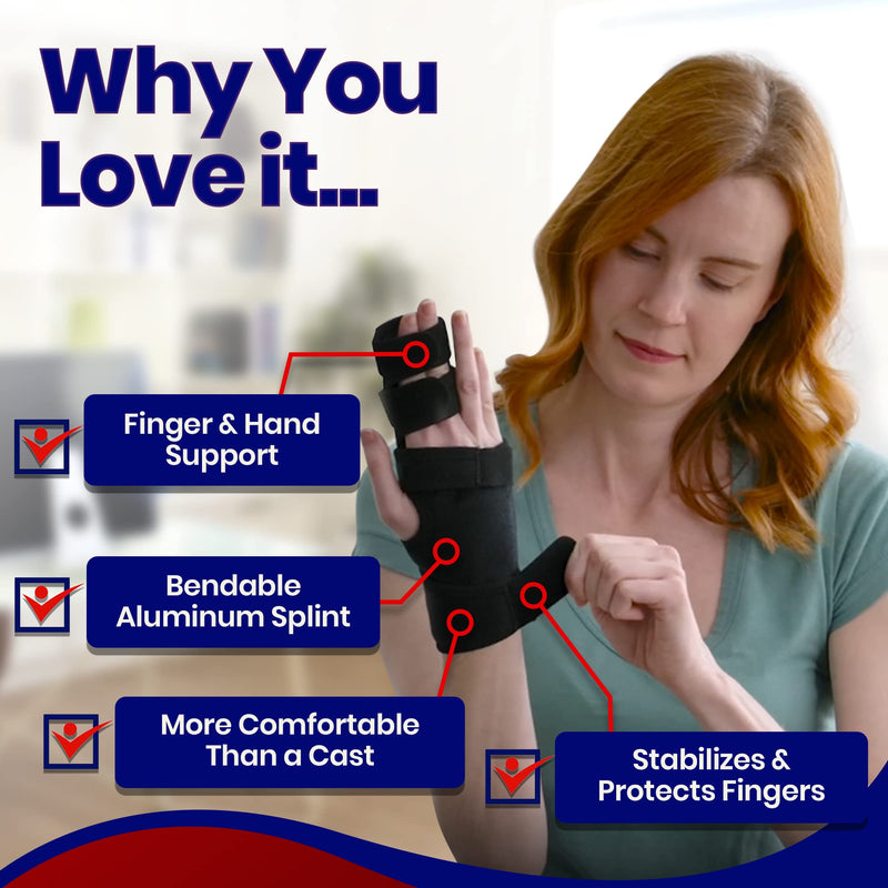 [Australia] - Trigger Finger Splint Finger Brace – Supports Two or Three Fingers. Help Broken Fingers Hand Contractures, Arthritis, Tendonitis, Mallet Fingers or Hand Splint for Metacarpal Fractures (Right - L/XL) Large/X-Large (Pack of 1) Right 