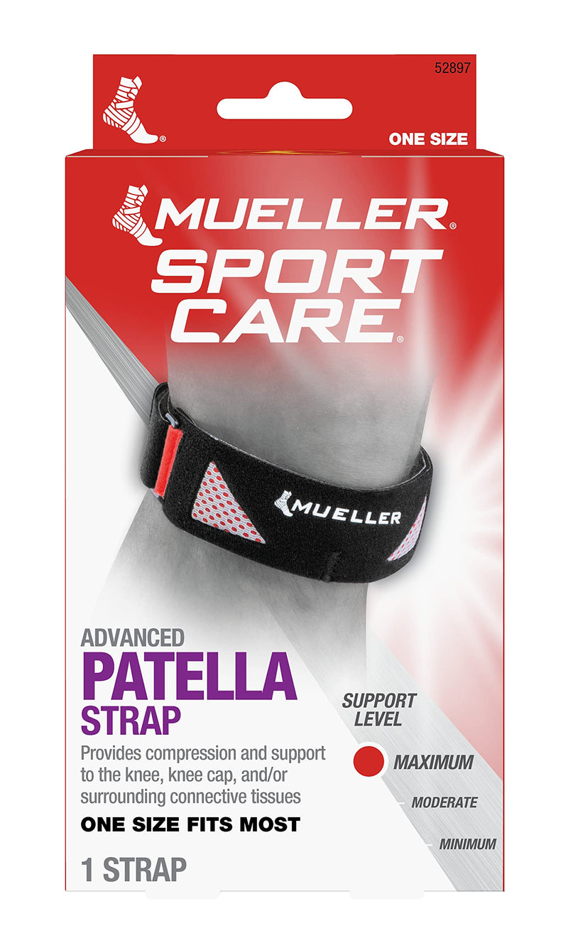 [Australia] - Mueller Sports Medicine Advanced SportCare Patella Strap, For Men and Women, Black, One Size Fits Most 