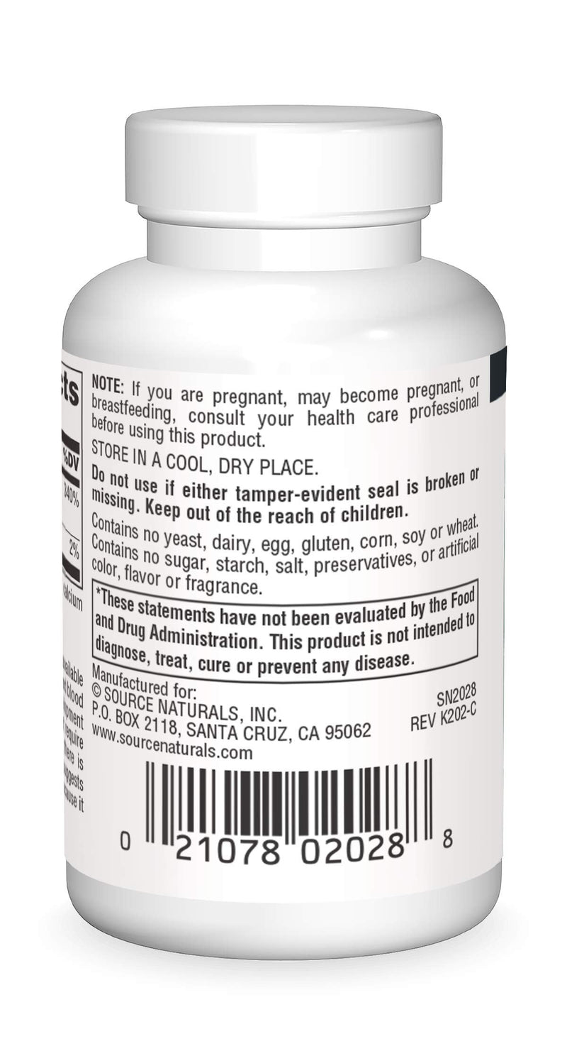 [Australia] - Source Naturals MegaFolinic 800mcg - 120 Tablets 1 120 Count (Pack of 1) 