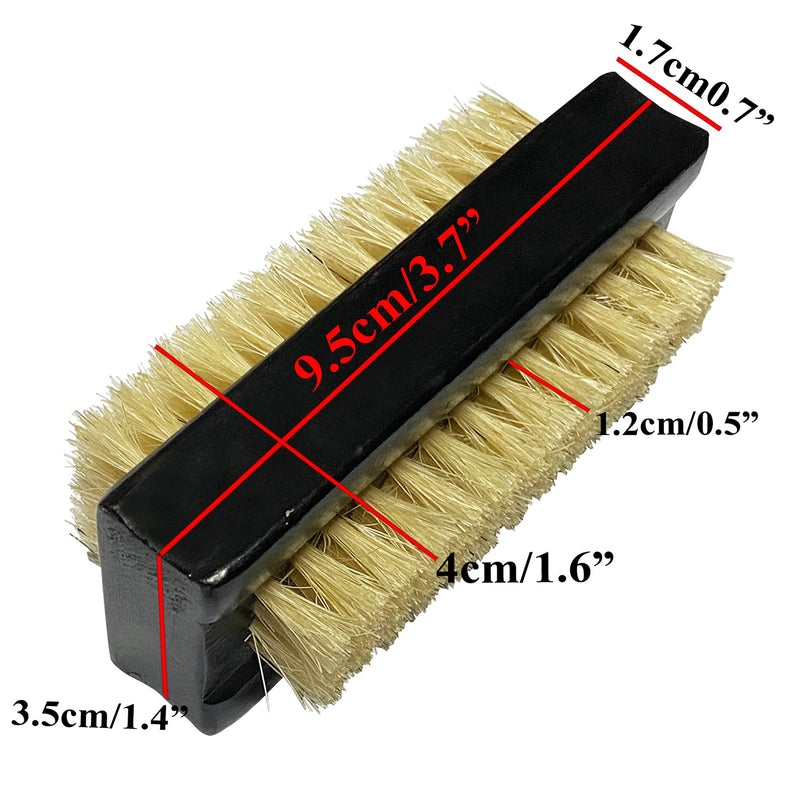 [Australia] - NewFerU Wooden Nail Brush Cleaner Black X 1 in Natural 100% Boar Bristle for Cleaning Hand Finger Foot Toe, Fingernail Toenail Scrub Brush for Men Women Kids Manicure Pedicure Care (Two sided) Two sided 