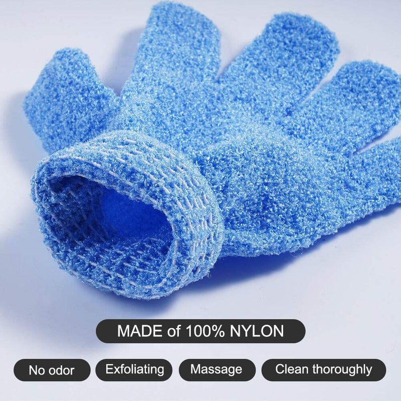 [Australia] - 10 Pairs Exfoliating Bath Gloves,Made of 100% NYLON,10 Colors Double Sided Exfoliating Gloves for Beauty Spa Massage Skin Shower Scrubber Bathing Accessories. 