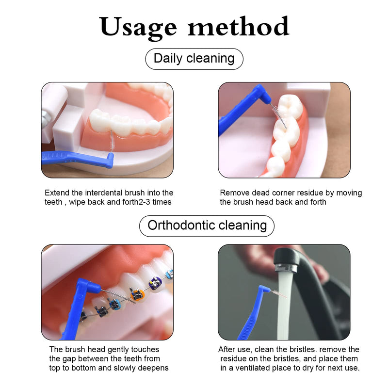 [Australia] - Angzhili 25 Pcs Interdental Brushes Oral Dental Hygiene Floss Brush Flossing Head Braces for Cleaning Tooth Cleaning Tool 