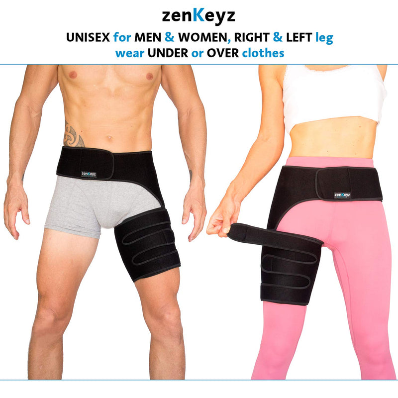 [Australia] - Copper Compression Hip Brace Sciatica - Groin Wrap for Pain Relief Thigh Compression Sleeve - Support for Hip Flexor Arthritis for Pulled Muscles-Sciatica Nerve Brace Injury for Men and Women (Right Leg) Copper infused - RIGHT leg 
