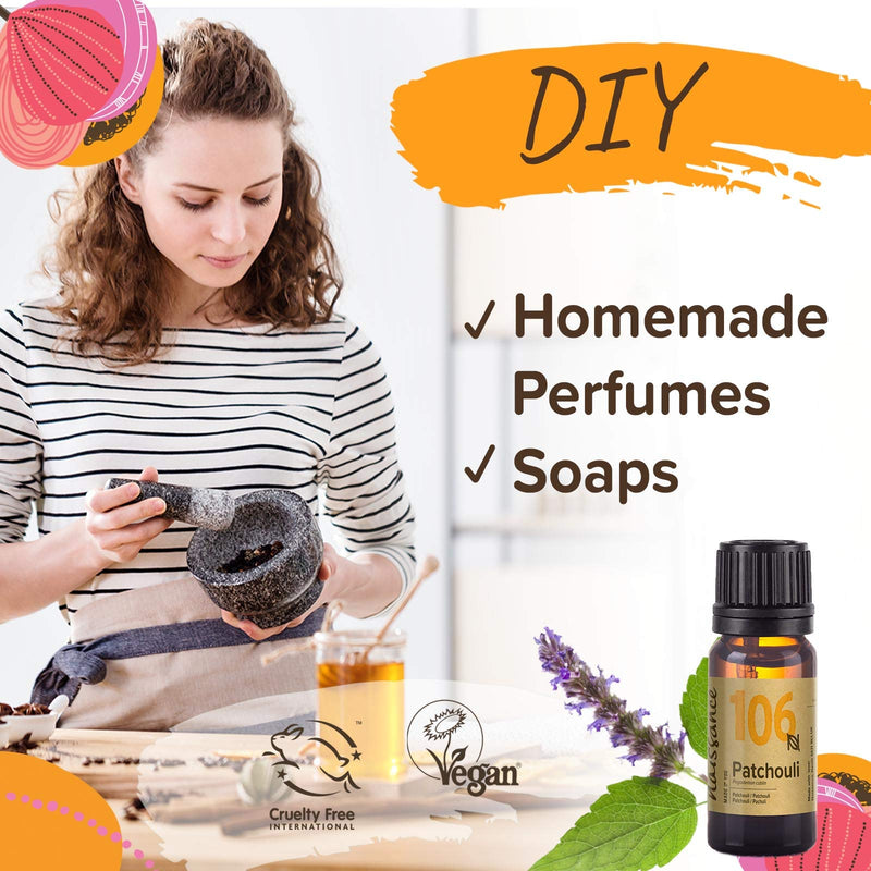 [Australia] - Naissance Patchouli Essential Oil (no. 106) 10ml - Pure, Natural, Cruelty Free, Vegan and Undiluted - to use in Aromatherapy & Diffusers 