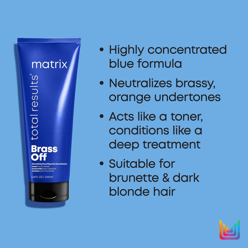 [Australia] - Matrix | Total Results | Brass Off | Brunette Blonde Toning Blue Mask | For Brassy Orange Lightened Brunette Blonde Hair, 200 ml 