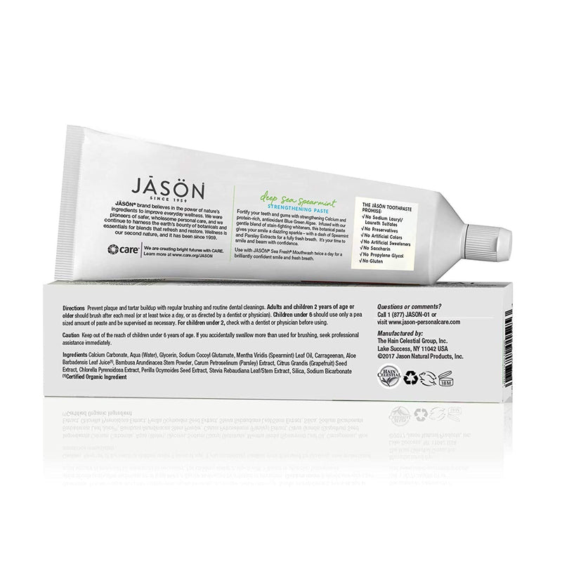 [Australia] - Jason Sea Fresh Strengthening Fluoride-Free Toothpaste, Deep Sea Spearmint, 6 Oz 