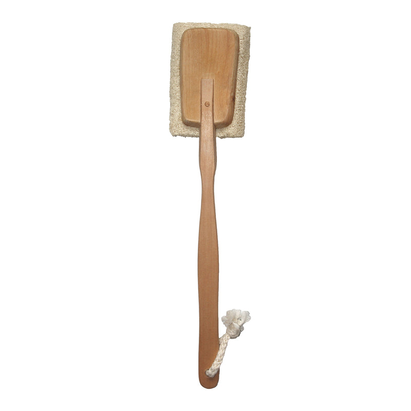 [Australia] - Natural Exfoliating Loofah Luffa Loofa Back Sponge Scrubber Brush with Long Wooden Handle Stick Holder Body Shower Bath Spa Pack of 2 