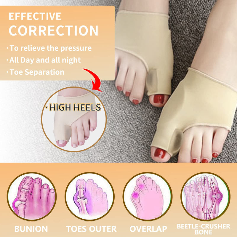 [Australia] - JANMISI Bunion Corrector, Orthopedic Bunion Splint for Men and Women, Big Toe Hallux Valgus Hammer Toe Straightener (Day and night use(S size)) Day and night use(S size) 