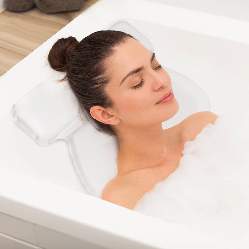 [Australia] - Bach&Berg® Luxury Waterproof Bath Pillow for Head, Neck and Back Support | With 7 Non-Slip Suction Cups | Fits All Bathtub, Hot Tub and Jacuzzi | Perfect Accessory for Bathroom and Home Spa 31 x 36 x 4 
