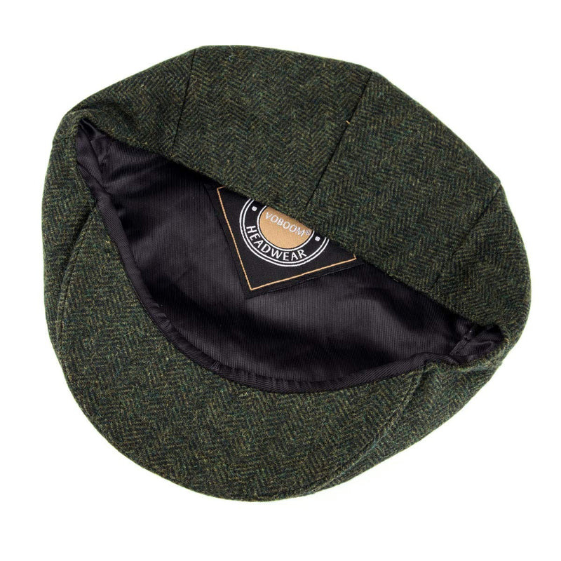 [Australia] - VOBOOM Men's Herringbone Flat Ivy Newsboy Hat Wool Blend Gatsby Cabbie Cap Army Green 7 1/8 