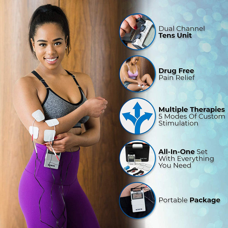 [Australia] - TENS 7000 Digital TENS Unit With Accessories - TENS Unit Muscle Stimulator For Back Pain, General Pain Relief, Neck Pain, Muscle Pain 