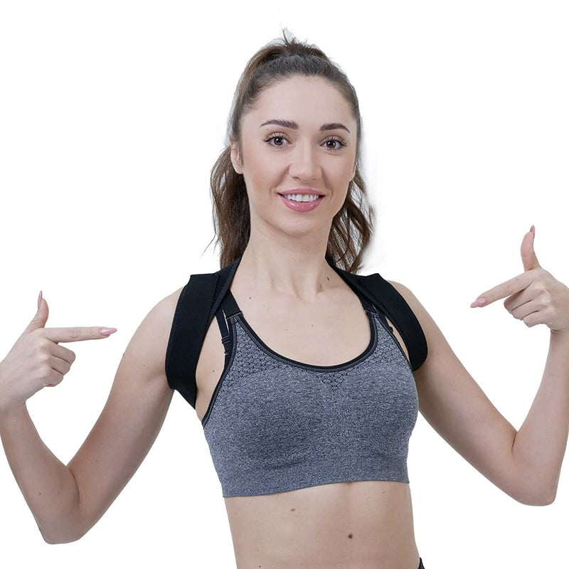 [Australia] - Posture Corrector for Women and Men, Huninpr Adjustable Upper Back Brace, Breathable Back Support straightener, Providing Pain Relief from Lumbar, Neck, Shoulder, and Clavicle, Back. (Universal size) Universal size 