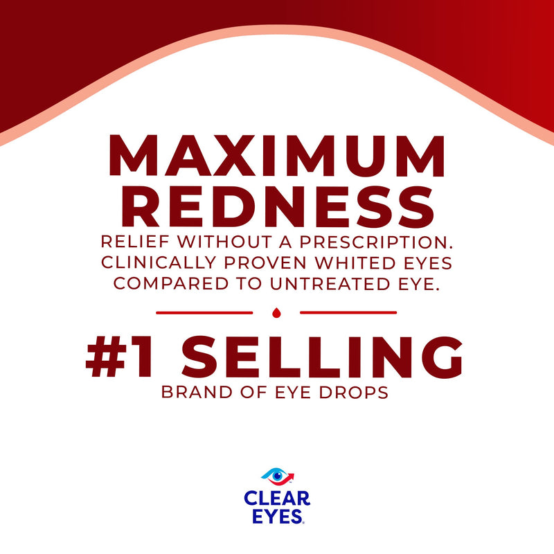 [Australia] - Clear Eyes Maximum Redness Eye Relief Eye Drops, 0.5 Fl Oz, Pack of 3 0.5 oz 0.5 Fl Oz (Pack of 3) 