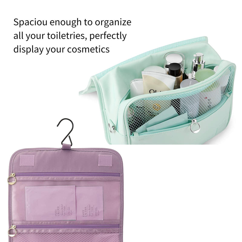 [Australia] - Vlando Hanging Toiletry Bag for Business Trip, Gym, Vacation and Household, Waterproof Makeup Cosmetic Organizer for Women Men and Kids (Purple) Purple 