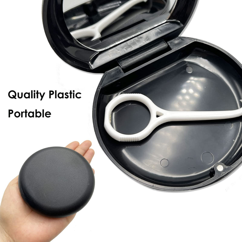 [Australia] - Orthodontic Retainer Case with 2 Pcs Aligner Removal Tool (Black & White) Black-a 