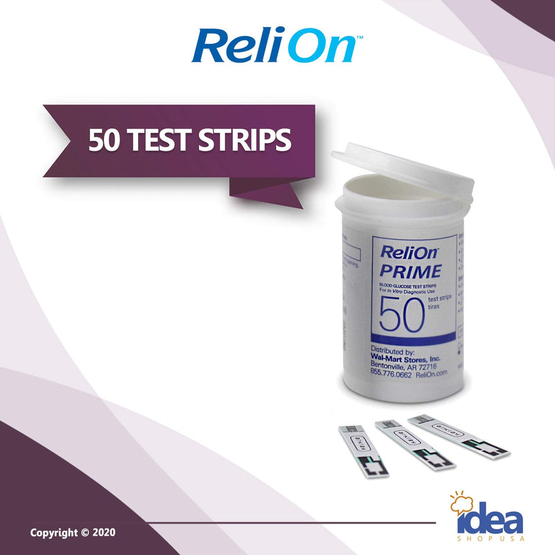 [Australia] - ReliOn Prime Blood Glucose Test Strips (50) 