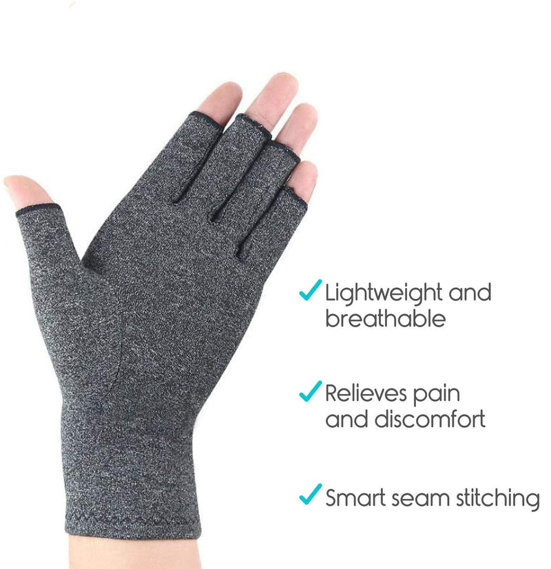 [Australia] - Arthritis Hand Compression Gloves – Men, Women Rheumatoid Osteoarthritis and Carpal Tunnel Pain Relief Glove Comfortable Hand Compression Sleeve Fingerless Design, Support for Hands and Joints (M) Medium 