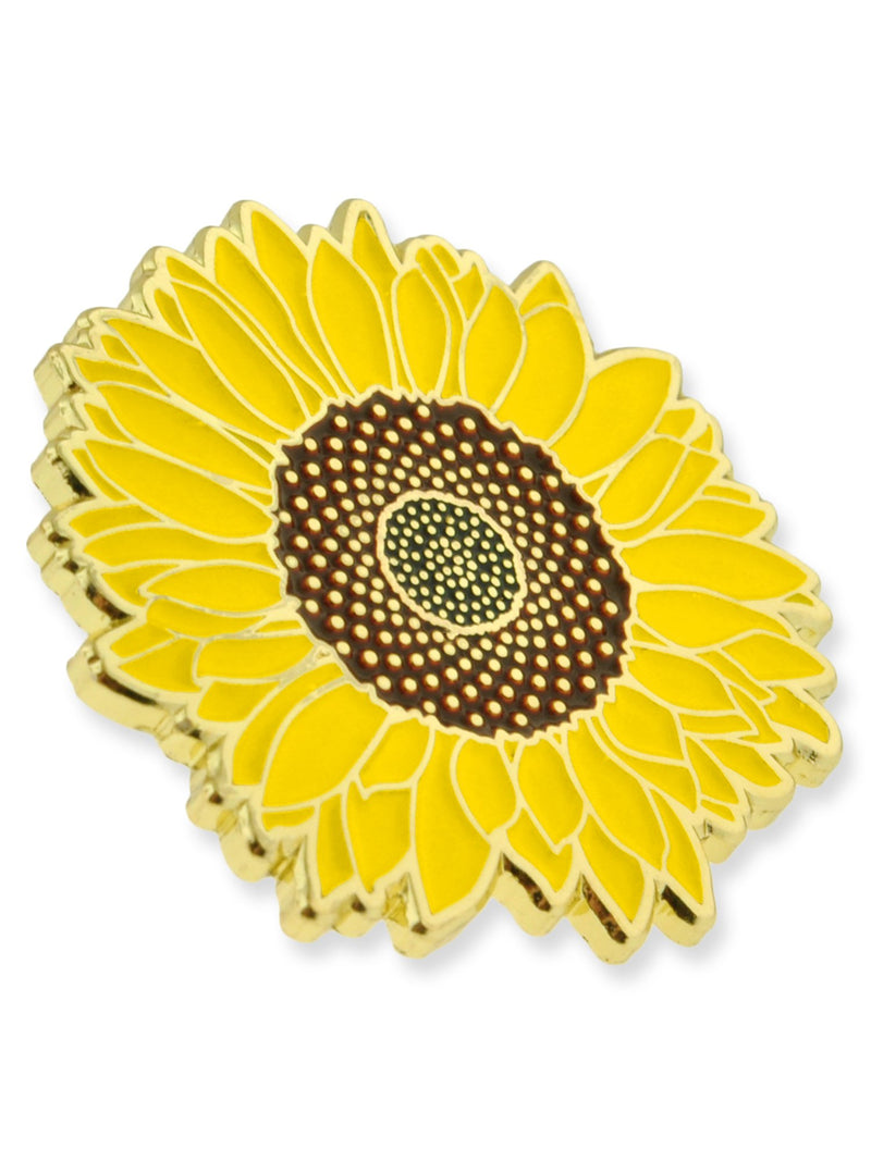 [Australia] - PinMart Detailed Yellow Sunflower Summer Enamel Lapel Brooch Pin 1 Piece 