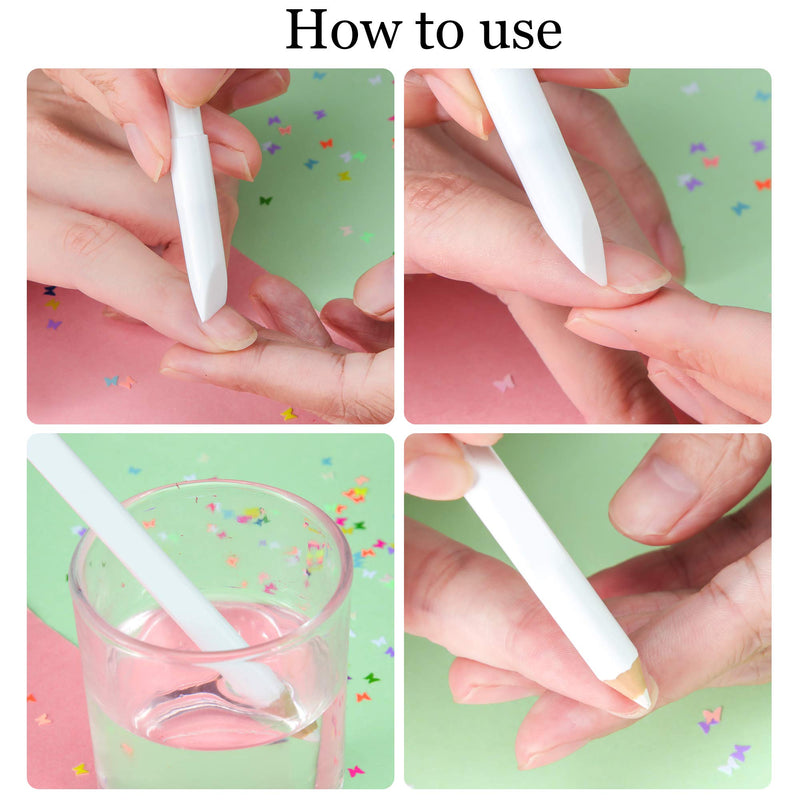 [Australia] - Nail Whitening Pencil 2-in-1 White Nail Pencil DIY Nail Art Manicure with Cuticle Pusher 