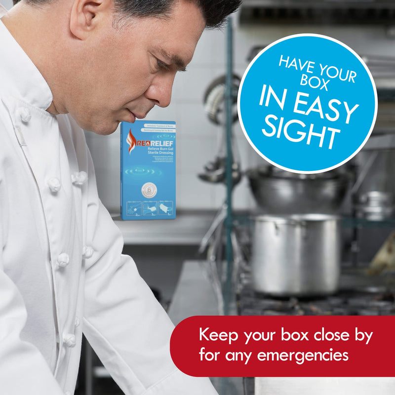 [Australia] - Pack of 6 RedRelief Emergency Assorted Burn Dressings - Cools, soothes and relieves Pain 