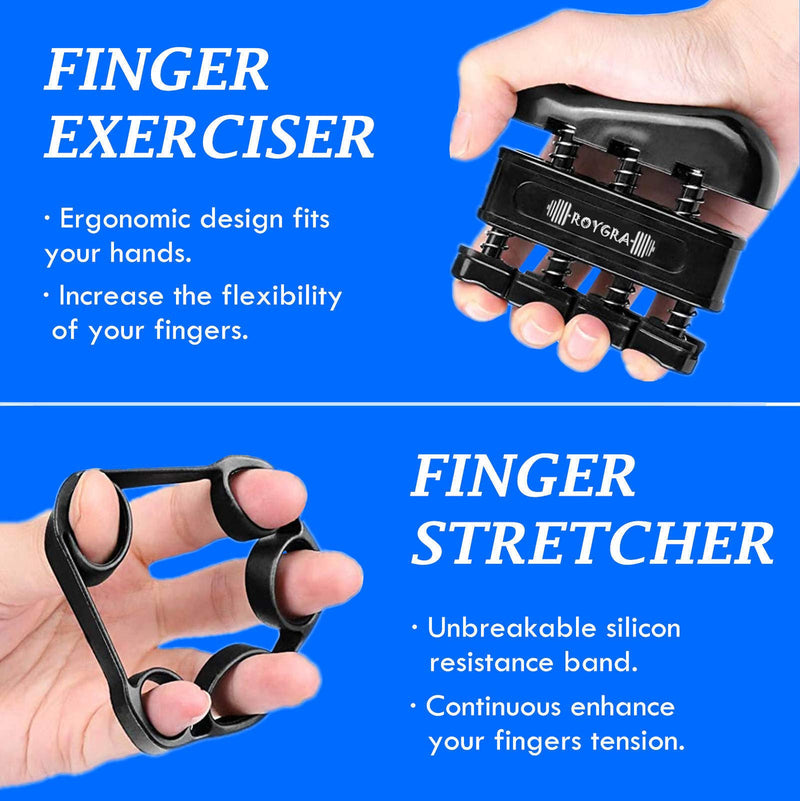 [Australia] - roygra Grip Strength Trainer, Forearm Workout, Hand & Finger Exerciser - 5 Pack 