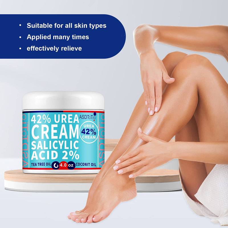 [Australia] - Urea 42% Foot Cream Plus Salicylic Acid 4 Oz - Moisturizes and Rehydrates Feet, Knees & Elbows, Nourishes Softens Dry, Rough Skin 