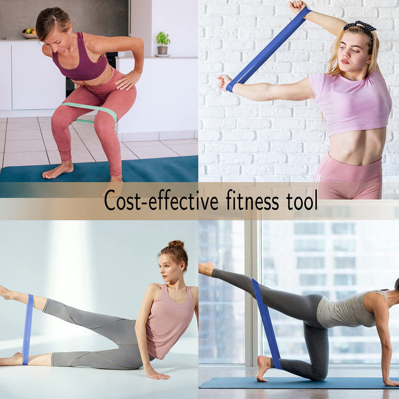 [Australia] - ACTIVE FOREVER Resistance Bands Set of 5, For Resistance Training, Muscle Stretching, Yoga and Other Fitness Exercises Blue 