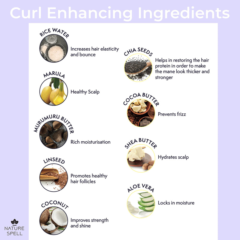 [Australia] - Curl Defining Leave in Curl Cream for Curly Hair by Nature Spell – Infused with Rice Water & Linseed, For All Curl Types, Leave in Styling Cream. 100% Vegan, Made in the UK, white, 400 ml (Pack of 1) 
