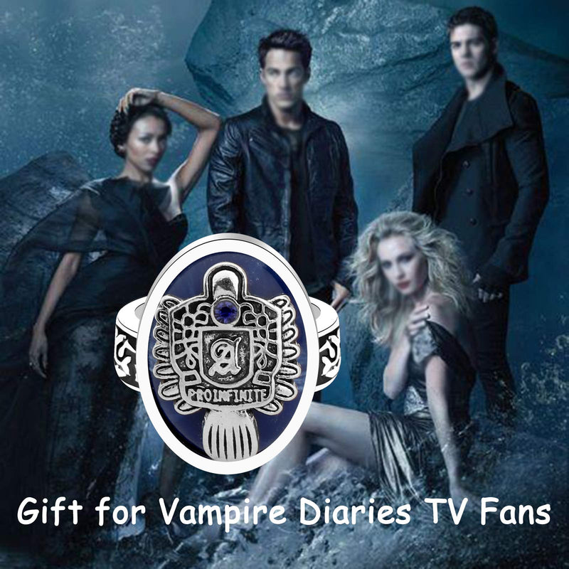 [Australia] - HOLLP The Originals Inspired Jewelry Gifts Vampire Diaries 26 Initial Letter Alphabet A-Z Initial Ring Gift for TV Fans 6 