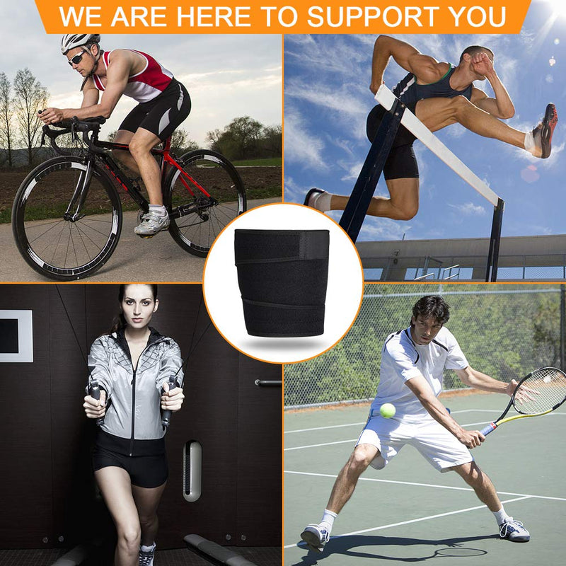[Australia] - Thigh Support Brace, Hamstring Wrap Compression Sleeve with Anti-Slip Strip Support Thigh Quad Sprains, Tendonitis, Strains, Pulled Muscle Injury Rehab and Recovery, Fits Men and Women (Black) 