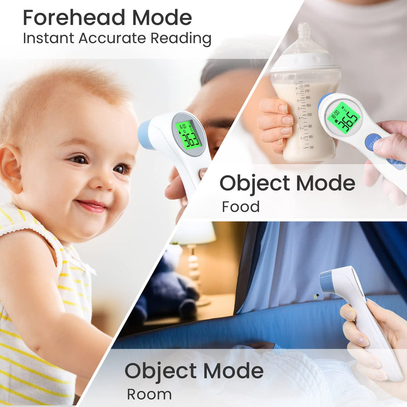 [Australia] - Femometer Forehead Thermometer for Adults Kids, Non Contact Infrared Thermometer, Digital Baby Thermometers Body Temperature Thermometer (White) White 