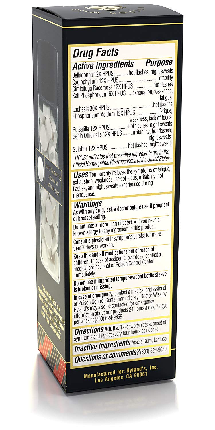 [Australia] - Menopause Natural Homeopathic Relief of Fatigue, Exhaustion, Hot Flashes and Night Sweats, Doctor Wise Menopause Energy by Hyland's, 68 Quick Dissolving Tablets 
