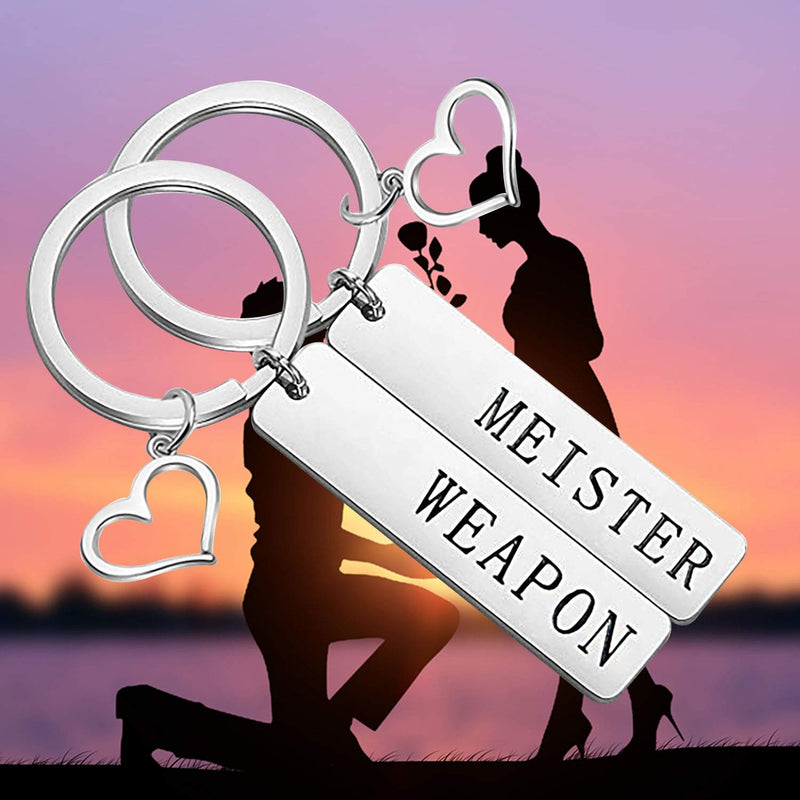 [Australia] - bobauna Weapon and Meister Geek Set Keychain Soul Eater Inspired Anime Jewelry Gift for Couple Best Friend Weapon Meister keychain 