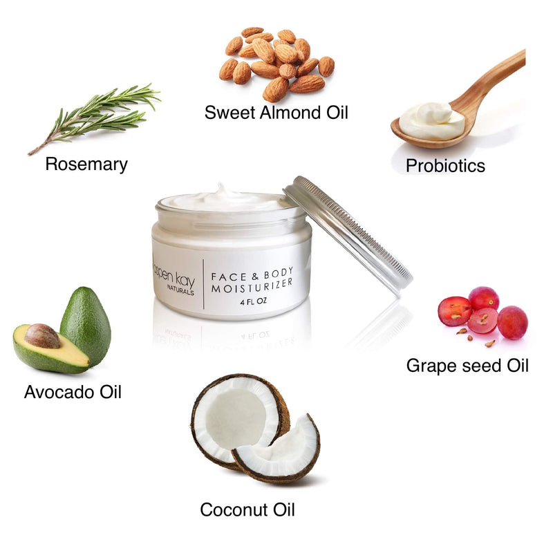 [Australia] - Face and Body Moisturizer, Natural, Unscented Moisturizer for Sensitive Skin. (4. OZ) By Aspen Kay Naturals 