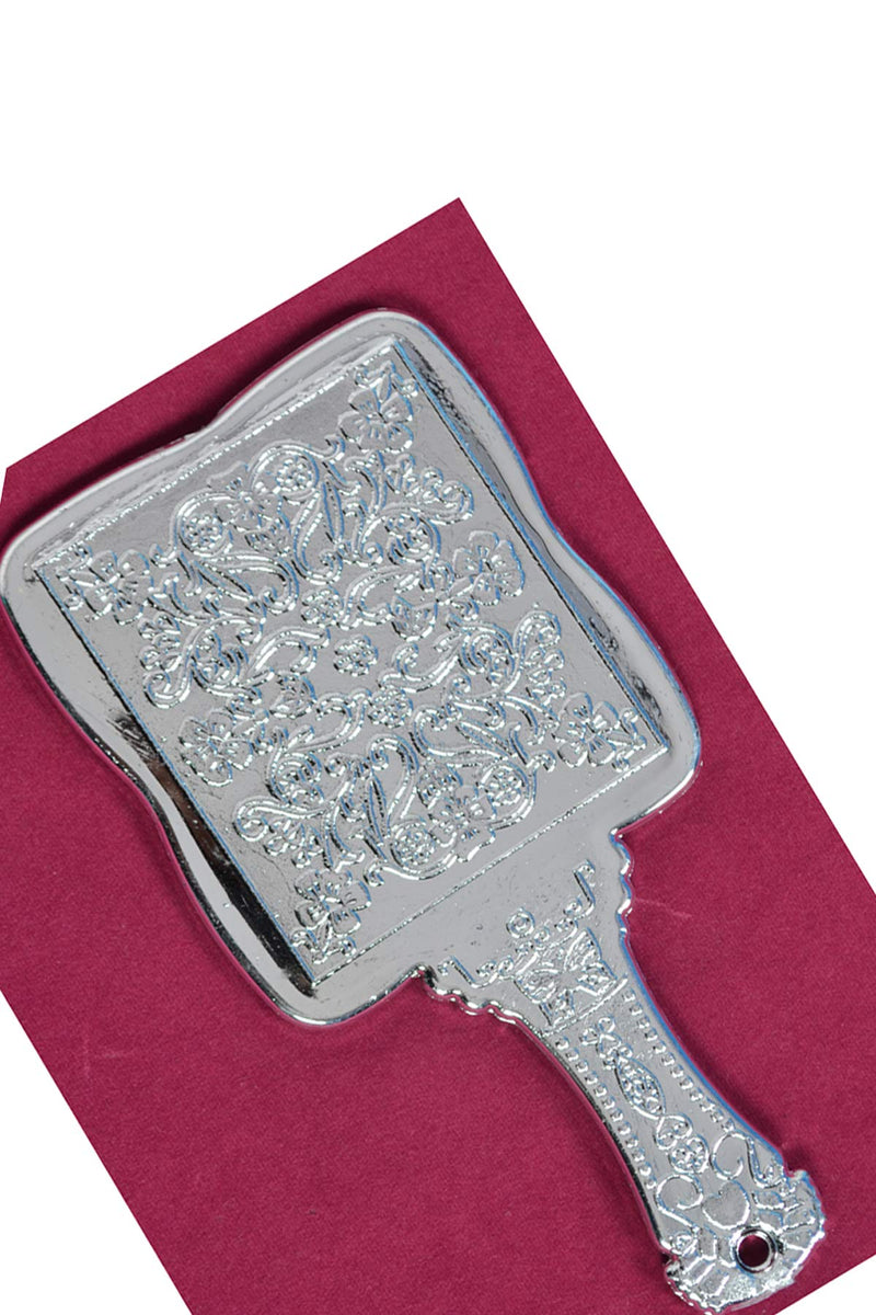 [Australia] - Garden Of Arts Silver Handheld Salon Barbers Hairdressers Square Shape Mirror with Grip Handle 