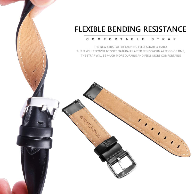 [Australia] - BINLUN Leather Watch Bands Soft Leather Quick Release Replacement Watch Straps for Men and Women in Black Brown Red 12mm 13mm 14mm 17mm 18mm 19mm 20mm 22mm 