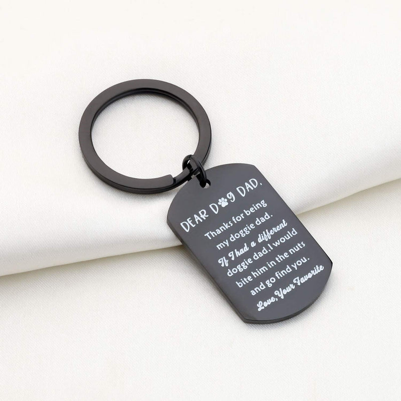 [Australia] - ENSIANTH Dog Dad Dog Mom Gift Pet Owner Rescue Gift Dog Lover Keychain Best Dog Dad Gift Dog Dad Black 